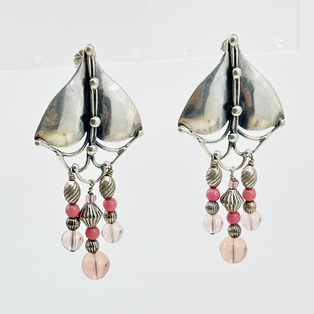 Carrie Groves Sterling Silver Glass Beads Earrings - Gm460
